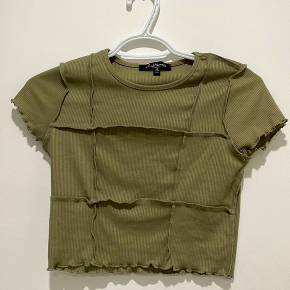 mixed threads Tops - Olive Green Crop Top